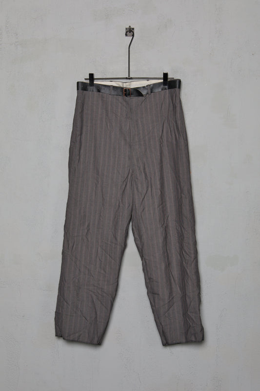 Paul Harnden Belted Trouser Grey Wool