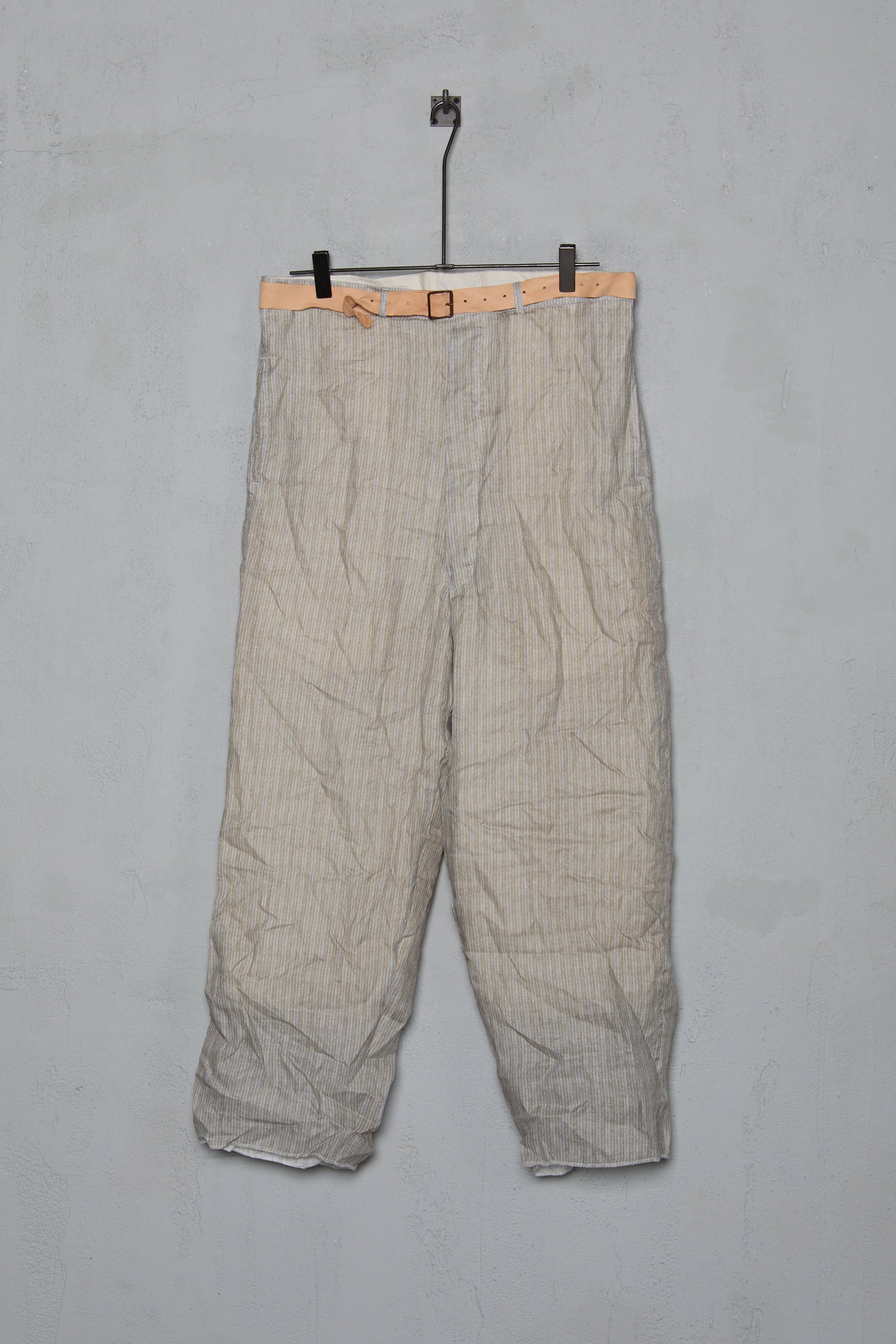 Paul Harnden Belted Trouser Linen Stripe