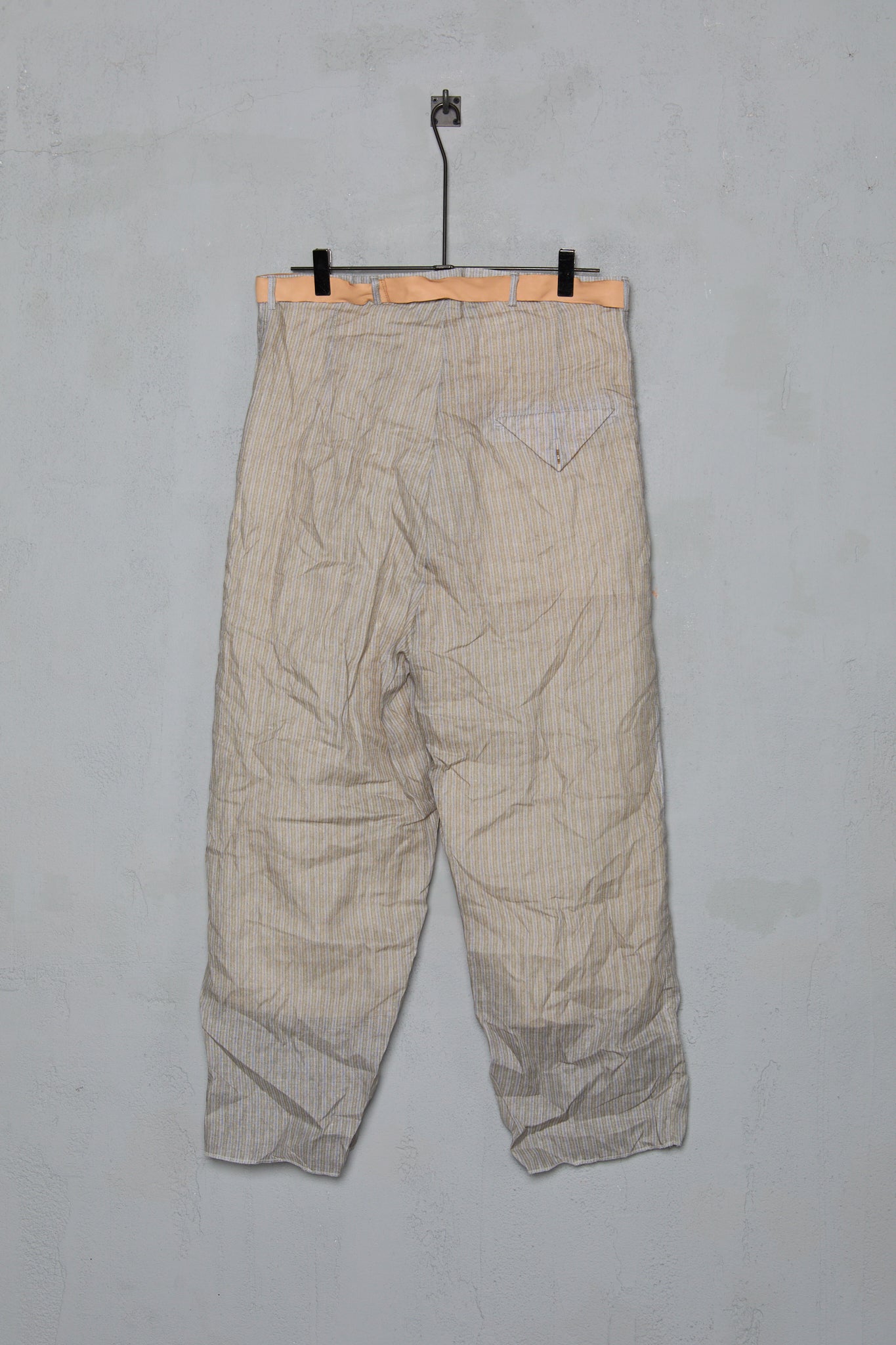 Paul Harnden Belted Trouser Linen Stripe