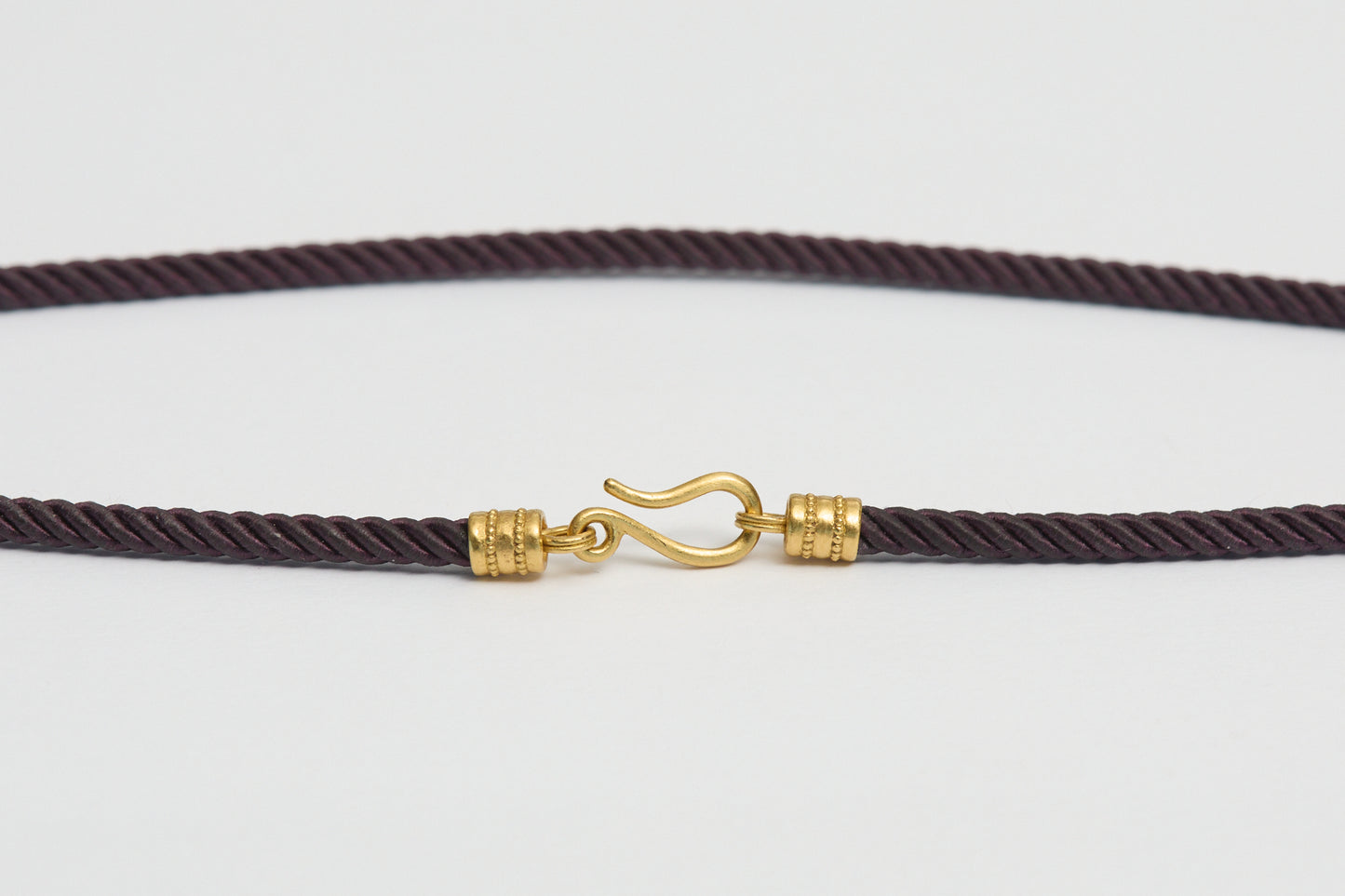 Prounis Aubergine Twisted Silk Rope Collar