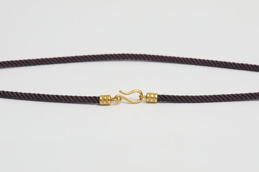 Prounis Aubergine Twisted Silk Rope Collar