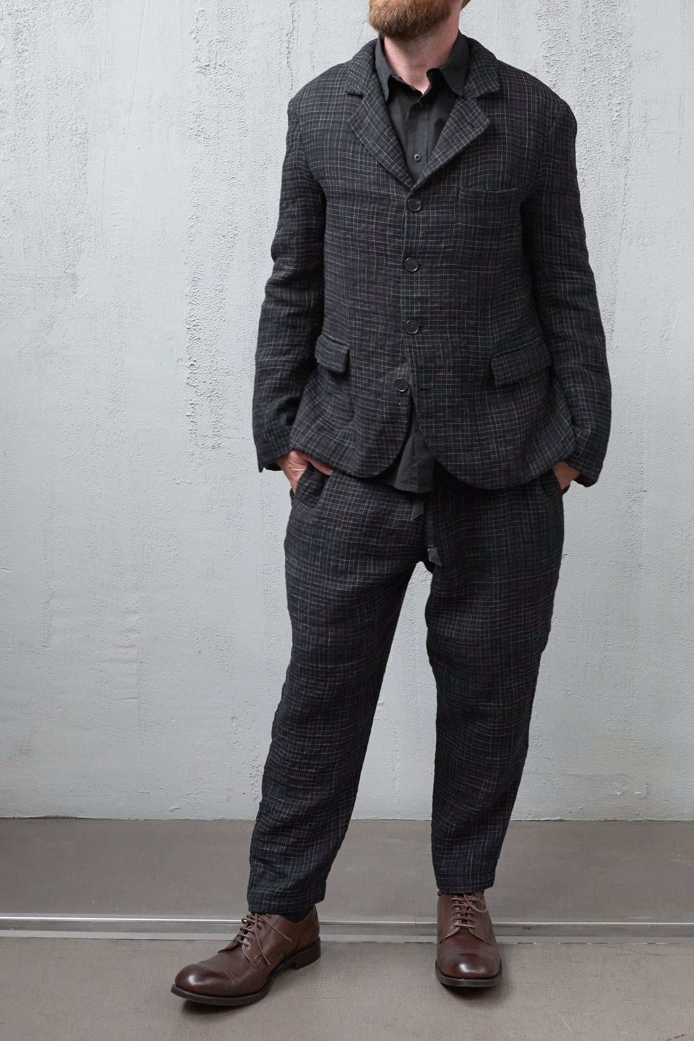 Geoffrey B. Small Men's Classic 4 Button Jacket in 'Nembo' Cotton & Linen