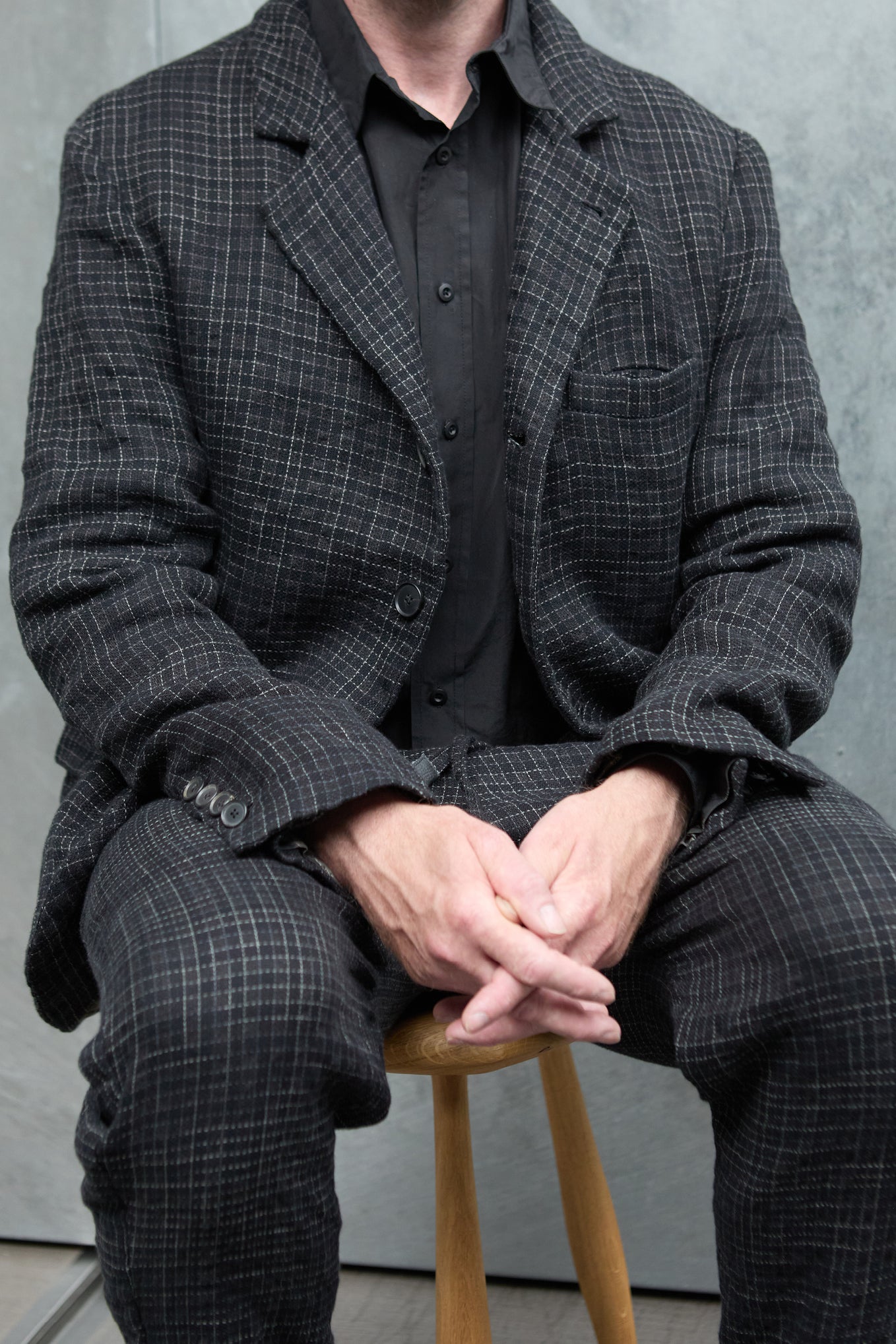 Geoffrey B. Small Men's Classic 4 Button Jacket in 'Nembo' Cotton & Linen