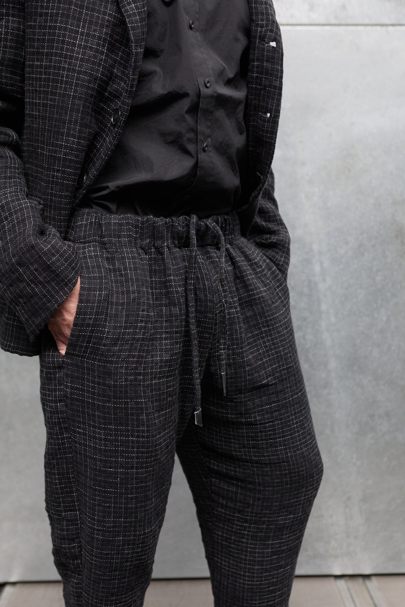 Geoffrey B. Small Men's Drawstring Trouser in 'Nembo' Cotton & Linen