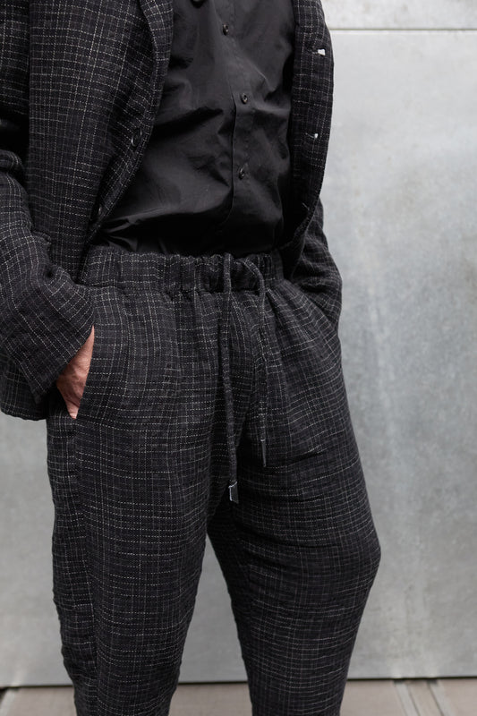 Geoffrey B. Small Men's Drawstring Trouser in 'Nembo' Cotton & Linen