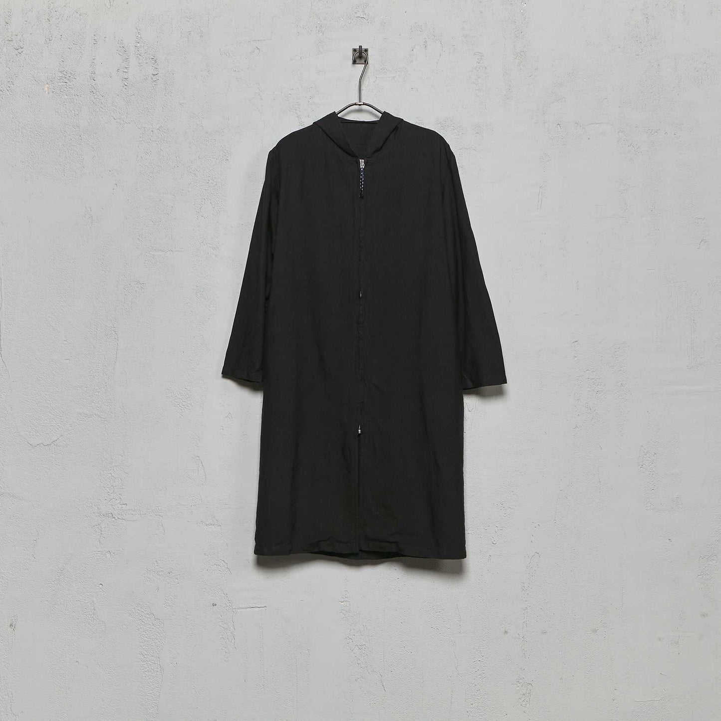 Geoffrey B. Small Women's Long Hooded Zipper Coat in Tessitura Bertazzon Silk