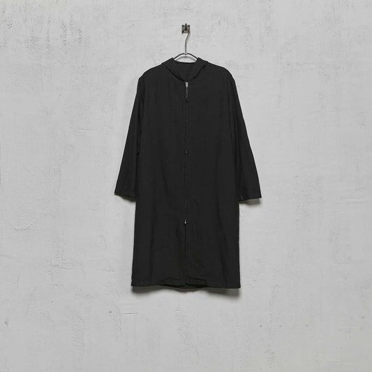 Geoffrey B. Small Women's Long Hooded Zipper Coat in Tessitura Bertazzon Silk