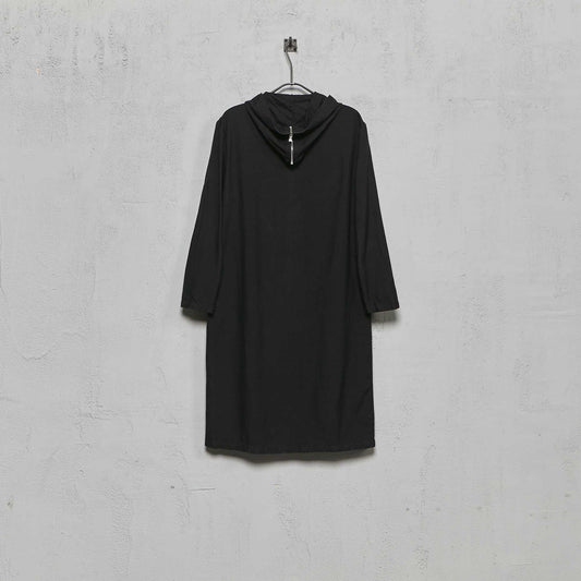 Geoffrey B. Small Women's Long Hooded Zipper Coat in Tessitura Bertazzon Silk