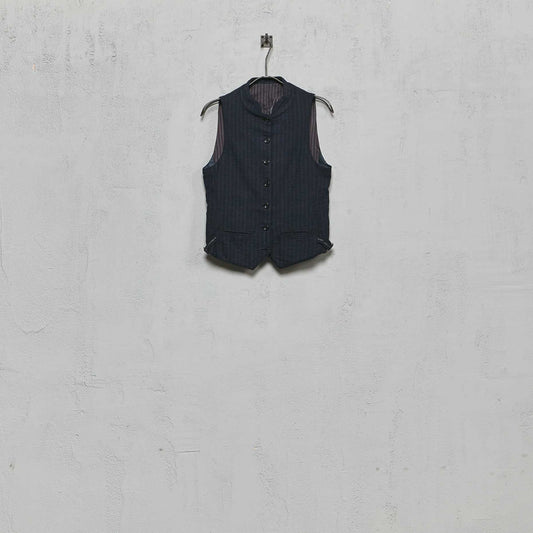 Geoffrey B. Small Women's Mandarin Collar 7 Button Waistcoat in La Colombina Cotton