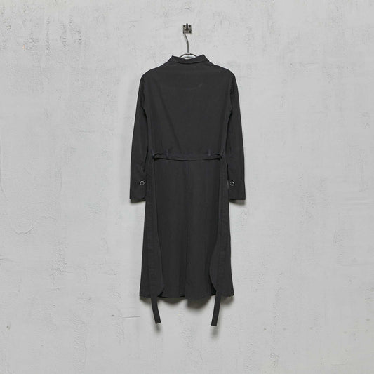 Geoffrey B. Small Women's Belted Half Button Front Long Dress in Parisotto Cotton and Silk