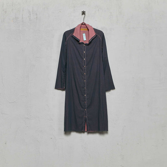 Anecho Women's Button Down Shirt Dress in Cotton