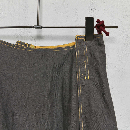 Anecho Women's Deep Pleated Skirt in Linen