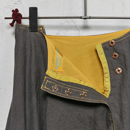 Anecho Women's Deep Pleated Skirt in Linen