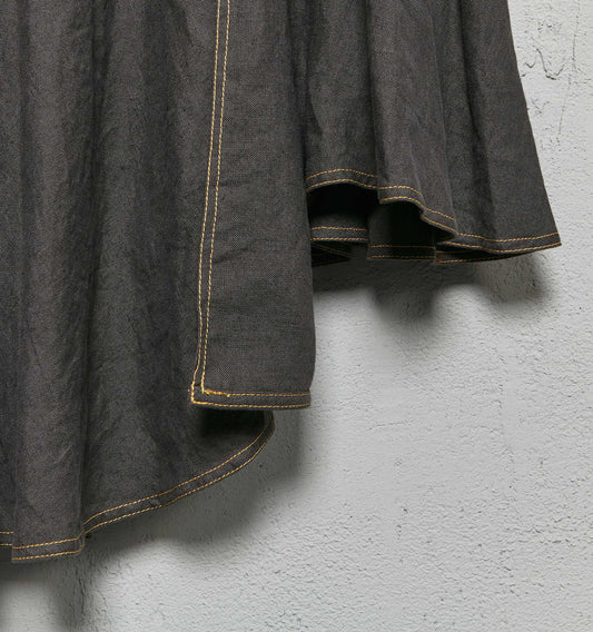 Anecho Women's Deep Pleated Skirt in Linen