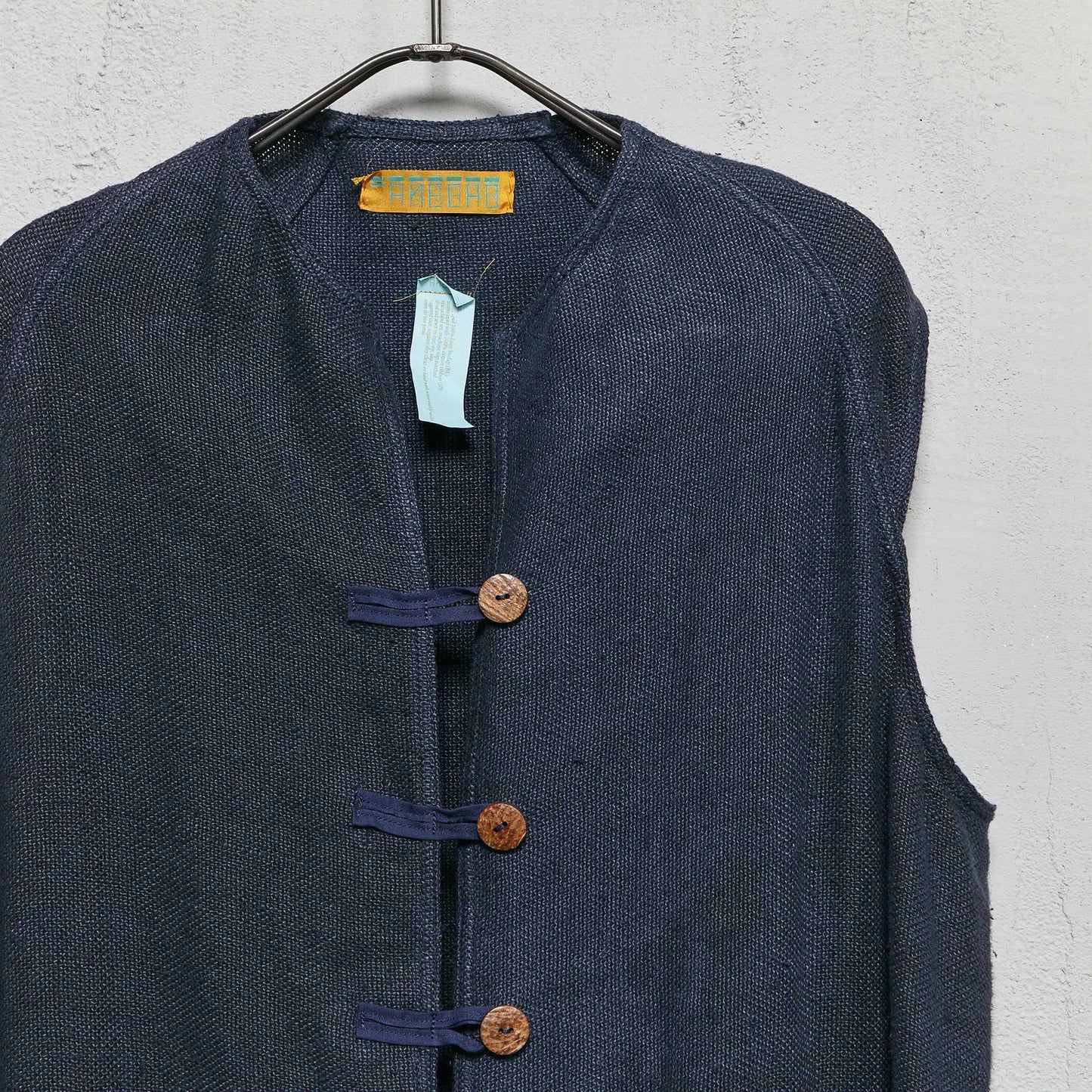 Anecho Women's Long Vest in Linen Burlap