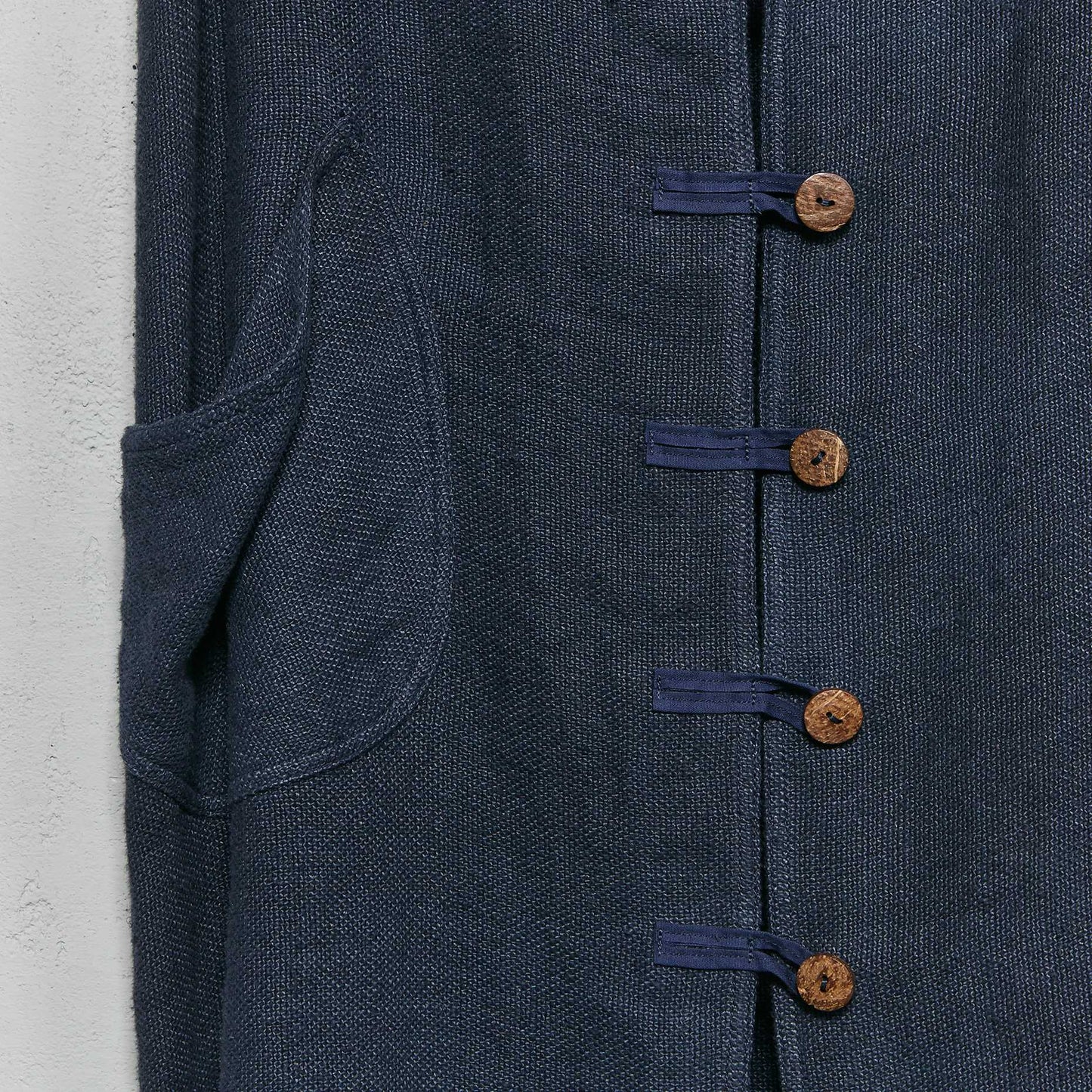 Anecho Women's Long Vest in Linen Burlap