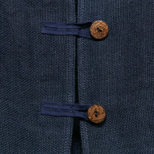 Anecho Women's Long Vest in Linen Burlap