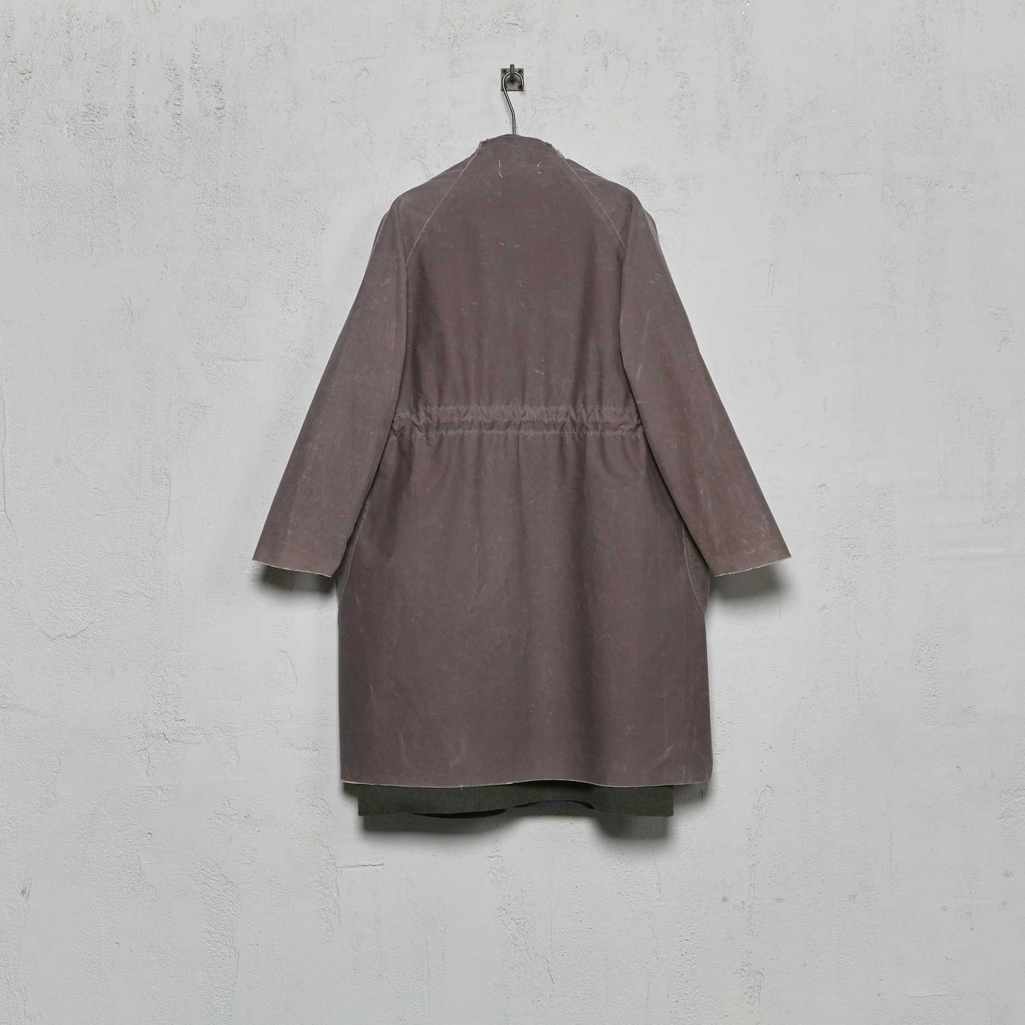 Anecho Men's Double Layer Waxed Overcoat & Detachable Cashmere Vest