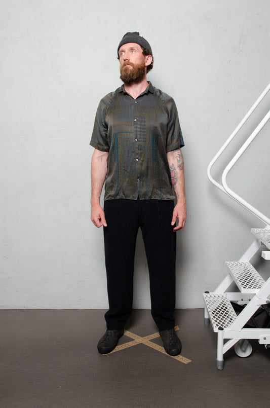 Geoffrey B. Small Men's 1920s Back Button Pocket Trouser in Parisotto Cotton and Wool