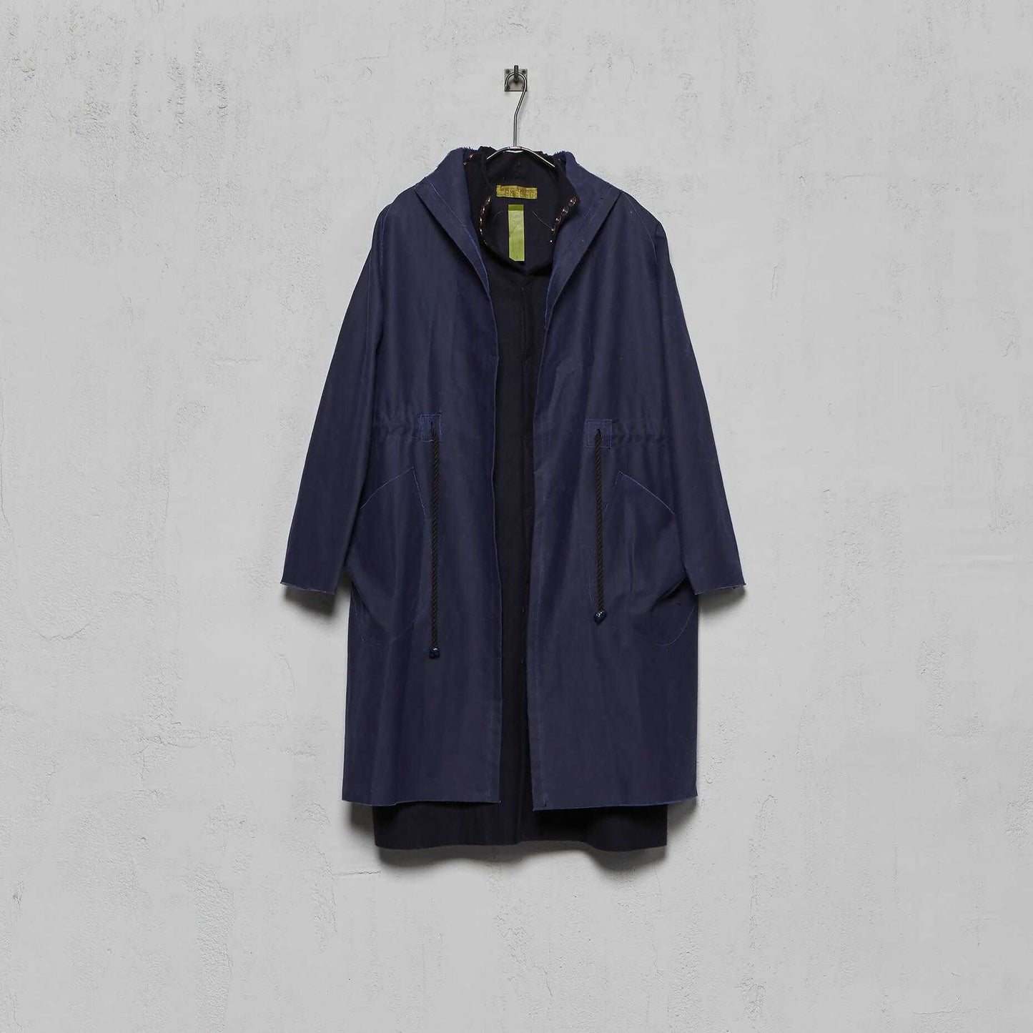 Anecho Men's Double Layer Waxed Overcoat & Detachable Cashmere Vest