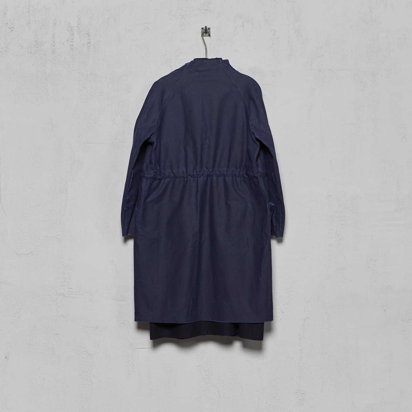 Anecho Men's Double Layer Waxed Overcoat & Detachable Cashmere Vest