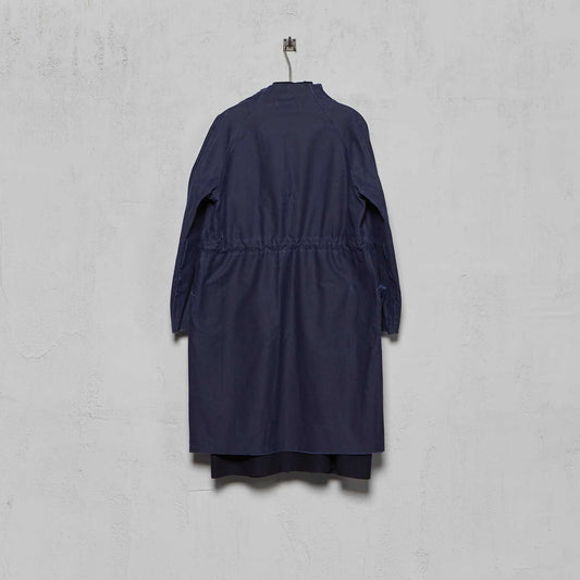 Anecho Men's Double Layer Waxed Overcoat & Detachable Cashmere Vest