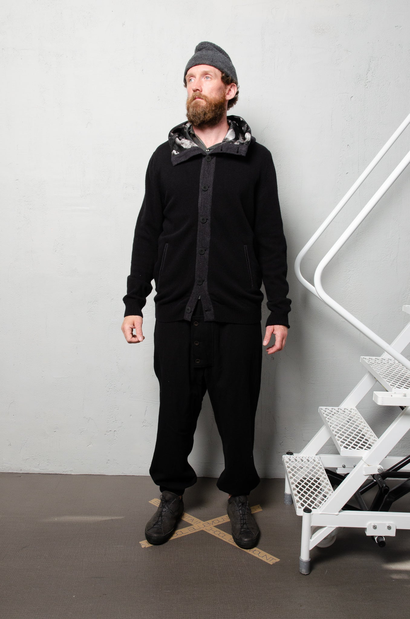 Geoffrey B. Small Men's Button Hooded Sweater in Merino Wool