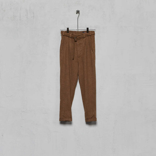 Geoffrey B. Small Women's Advanced Belted High Waist Trouser in Biella Cashmere and Yak