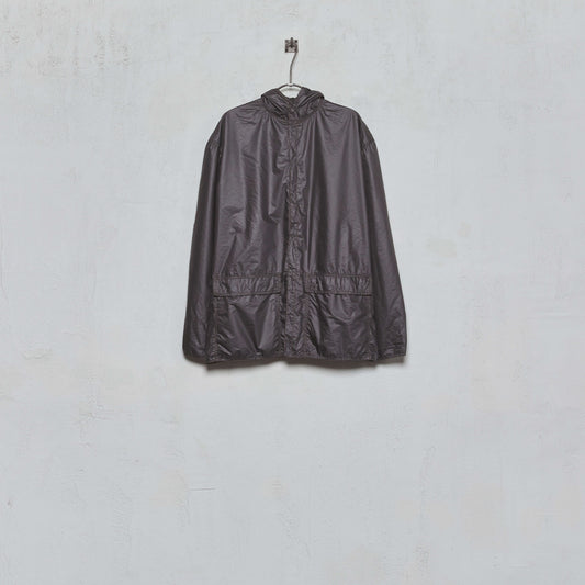 Anecho Men's Double Layer Hooded Patch Pocket Jacket in Nylon