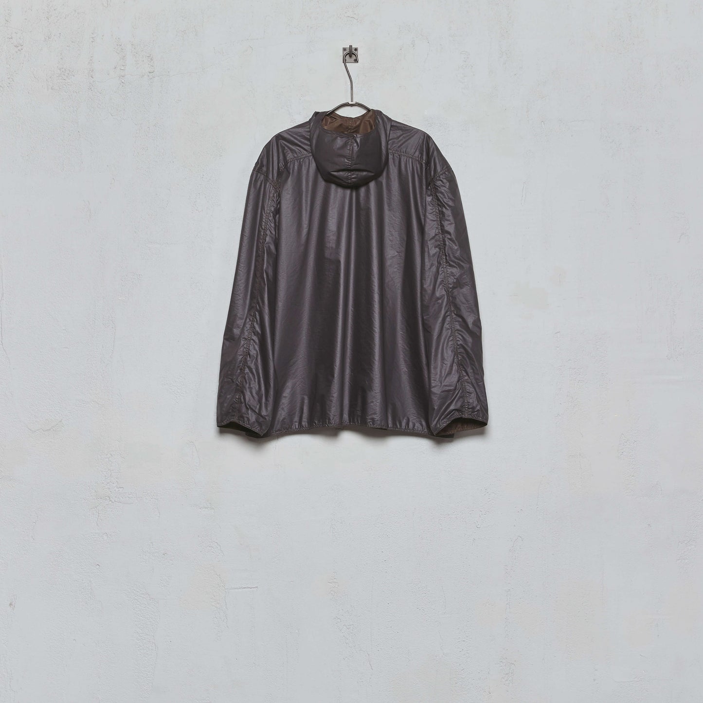 Anecho Men's Double Layer Hooded Patch Pocket Jacket in Nylon