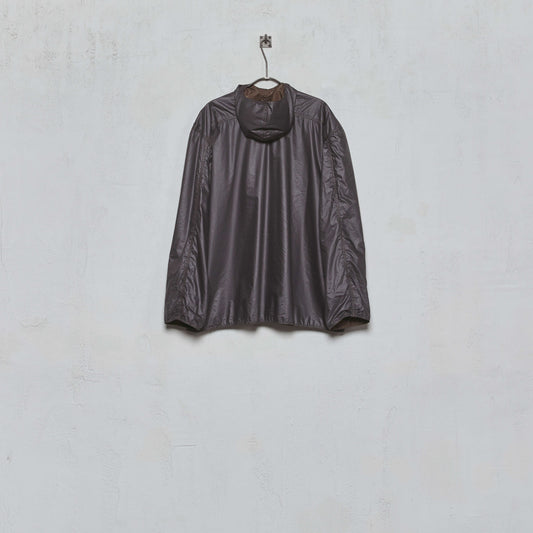 Anecho Men's Double Layer Hooded Patch Pocket Jacket in Nylon