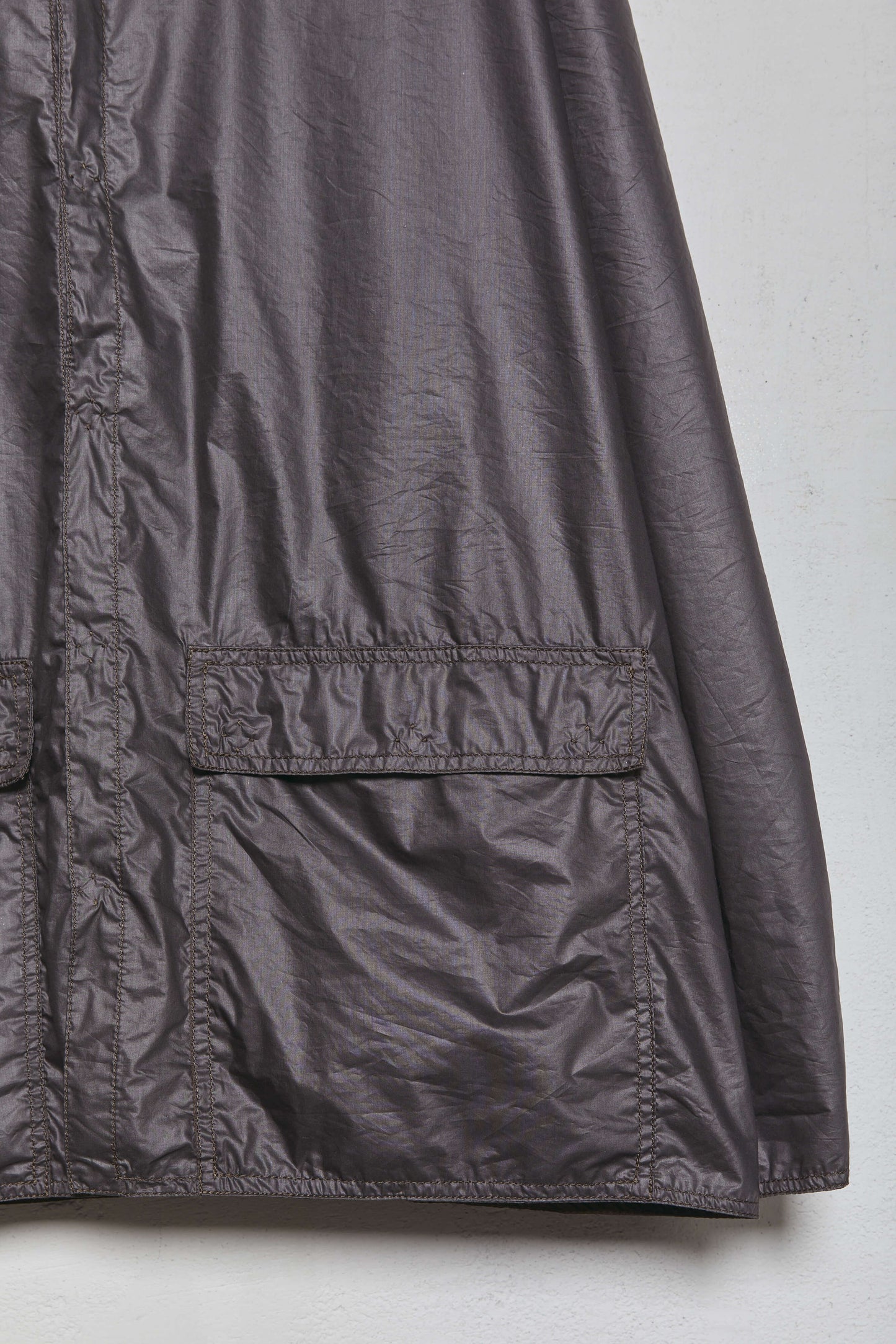 Anecho Men's Double Layer Hooded Patch Pocket Jacket in Nylon