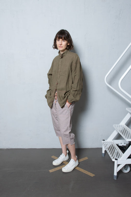 Anecho Women's Bomber Jacket in Linen