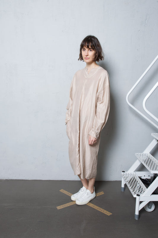 Anecho Women's Back Snap Dress in Silk Linen