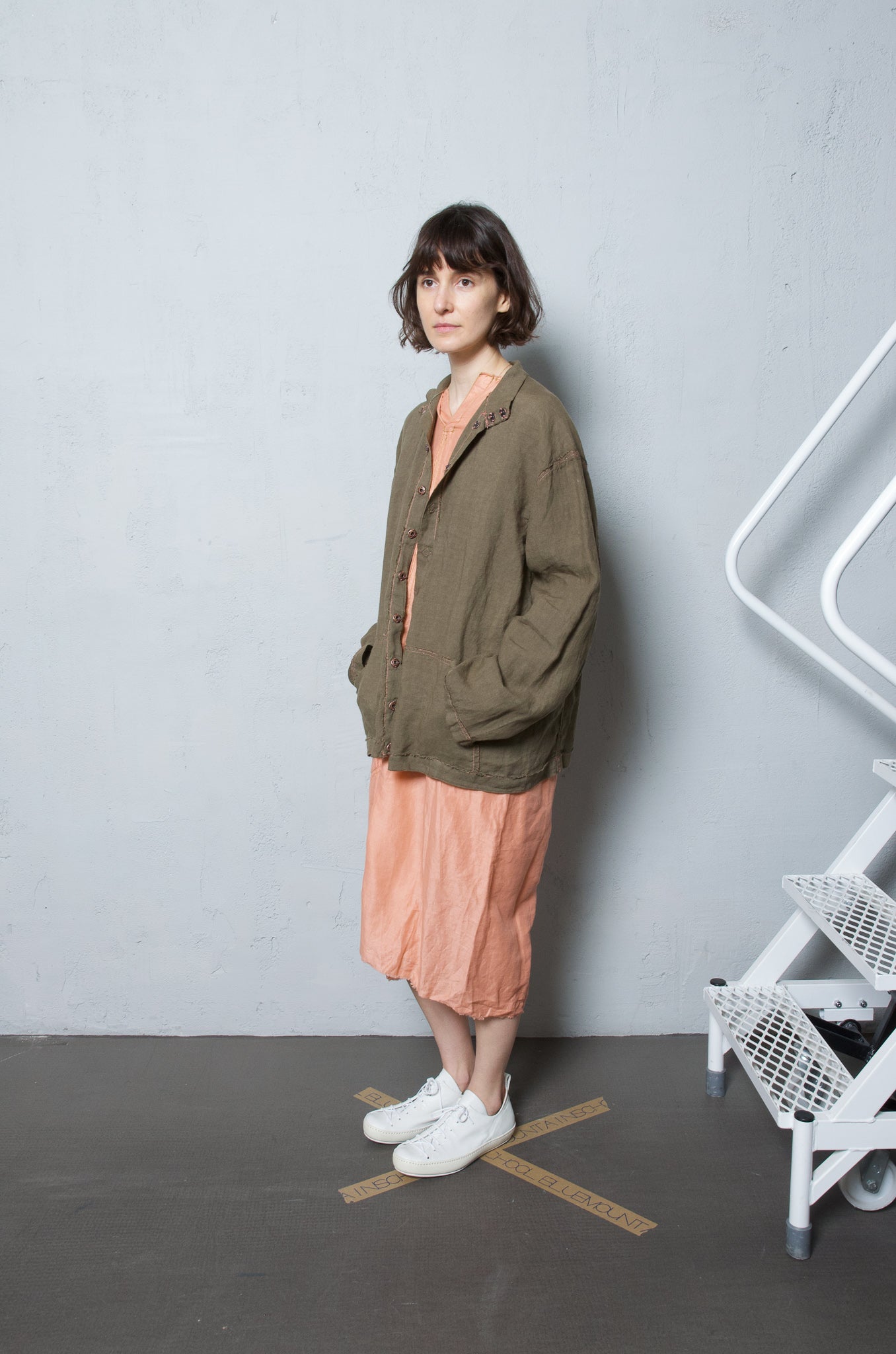 Anecho Women's Bomber Jacket in Linen