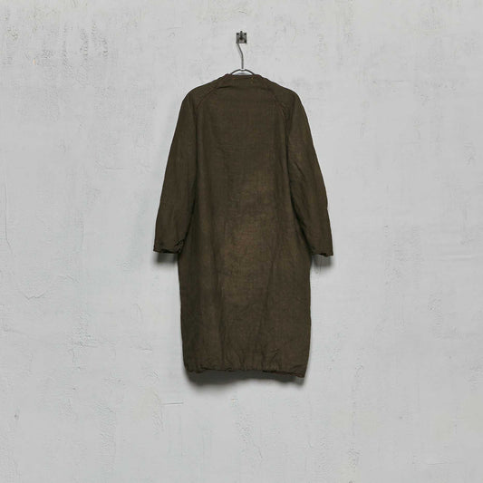 Anecho Men's Double Layer Overcoat in Linen