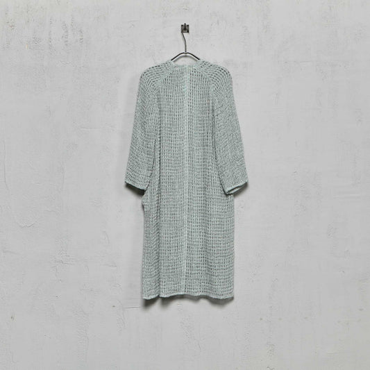 Anecho Women's Overcoat in Hand Loomed Cotton and Japanese Silk Tape