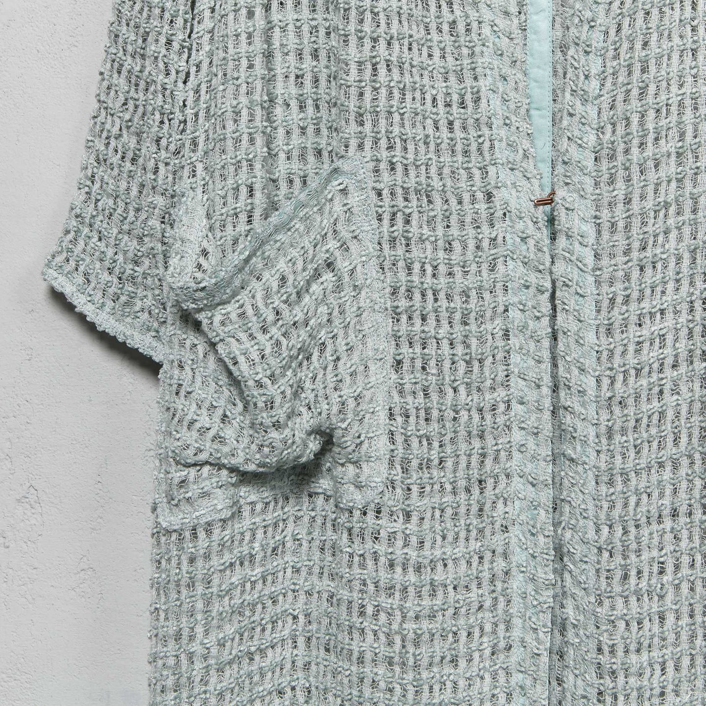 Anecho Women's Overcoat in Hand Loomed Cotton and Japanese Silk Tape