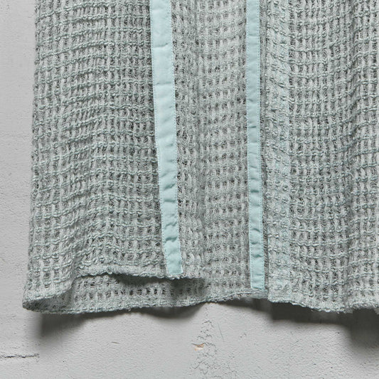 Anecho Women's Overcoat in Hand Loomed Cotton and Japanese Silk Tape