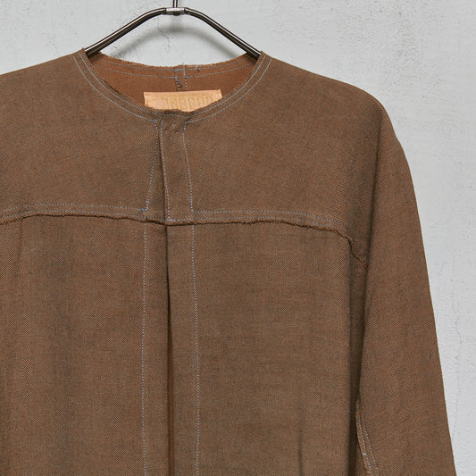 Anecho Men's Overcoat in Silk Linen