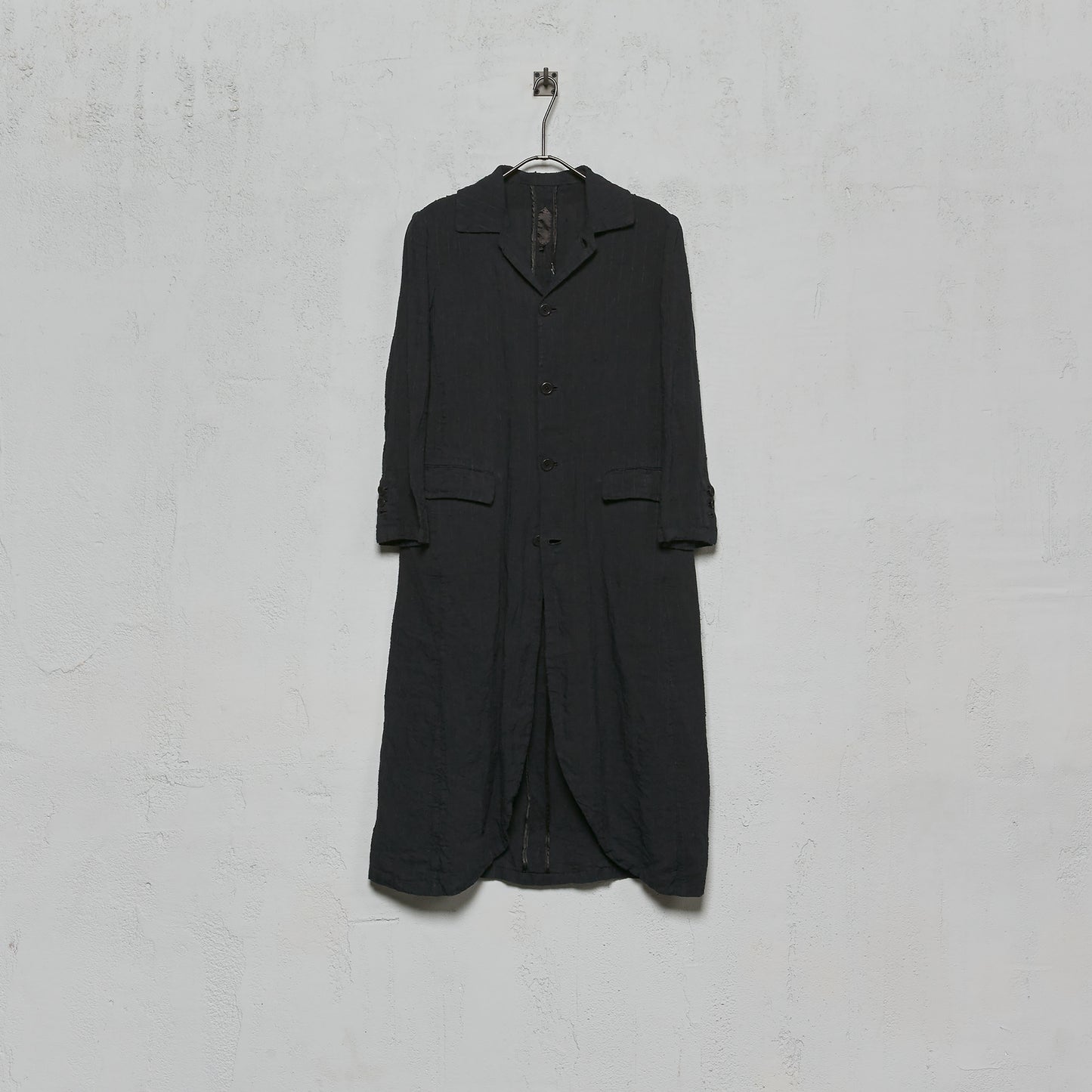 Geoffrey B. Small Women's 1900s Modified Farmers Coat in Parisotto 'Siena Geo' Linen and Cotton