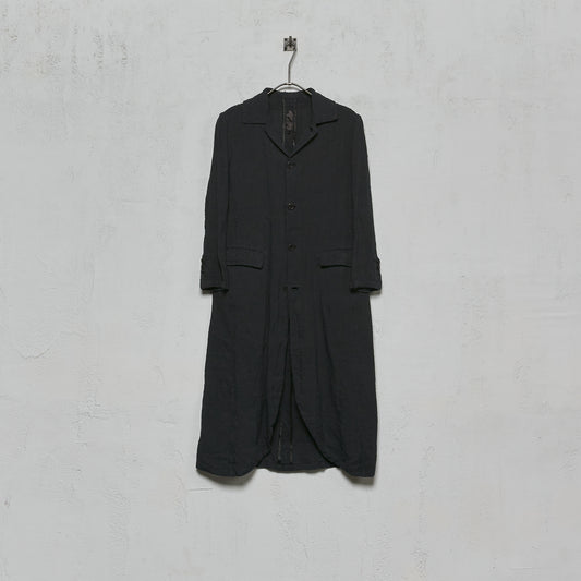 Geoffrey B. Small Women's 1900s Modified Farmers Coat in Parisotto 'Siena Geo' Linen and Cotton