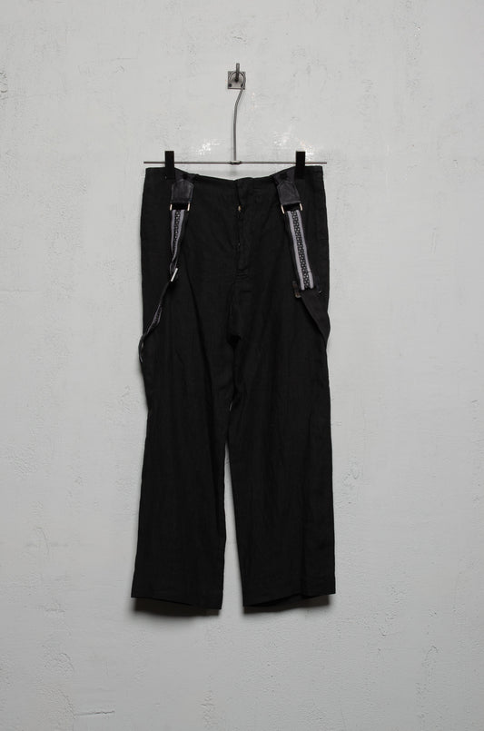 Geoffrey B. Small Women's Relaxed Fit Trouser with Suspender in Varese Hankerchief Linen