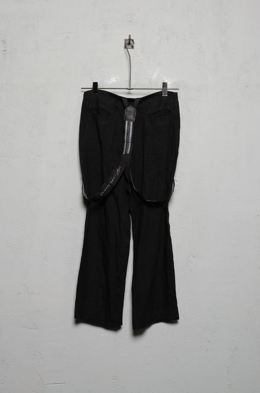 Geoffrey B. Small Women's Relaxed Fit Trouser with Suspender in Varese Hankerchief Linen