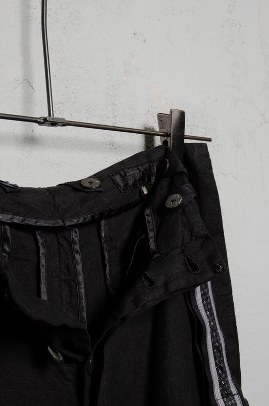 Geoffrey B. Small Women's Relaxed Fit Trouser with Suspender in Varese Hankerchief Linen